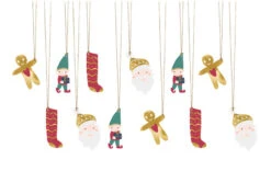 Partydeco 12 étiquettes-cadeaux De Noël Classiques