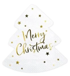 Partydeco 20 Serviettes Sapin De Noël 30,5 X 32,5 Cm