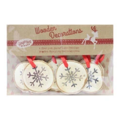 Ginger Ray 6 étiquettes De Noël Flocon De Neige En Bois -Ginger Ray Soldes Boutique 6 schneeflocken weihnachtsanhaenger aus holz 4 1280x1280