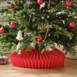Ginger Ray Socle De Sapin De Noël Eco Nid D'abeille Rouge 50cm