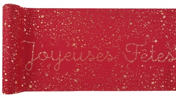 Chemin De Table étoile Rouge Joyeux Noël 28cm 3 Chemin De Table étoile Rouge Joyeux Noël 28cm – Image 3